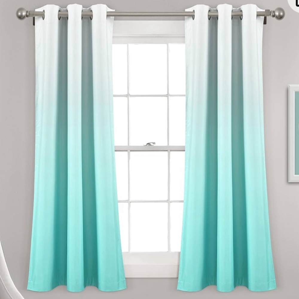 Lush Decor Mia Ombré Insulted Grommet Blackout Curtain - Aqua